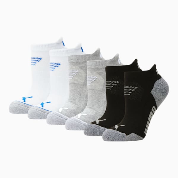 Women's Low Cut Socks [6 Pack], WHITE / BLUE, extralarge